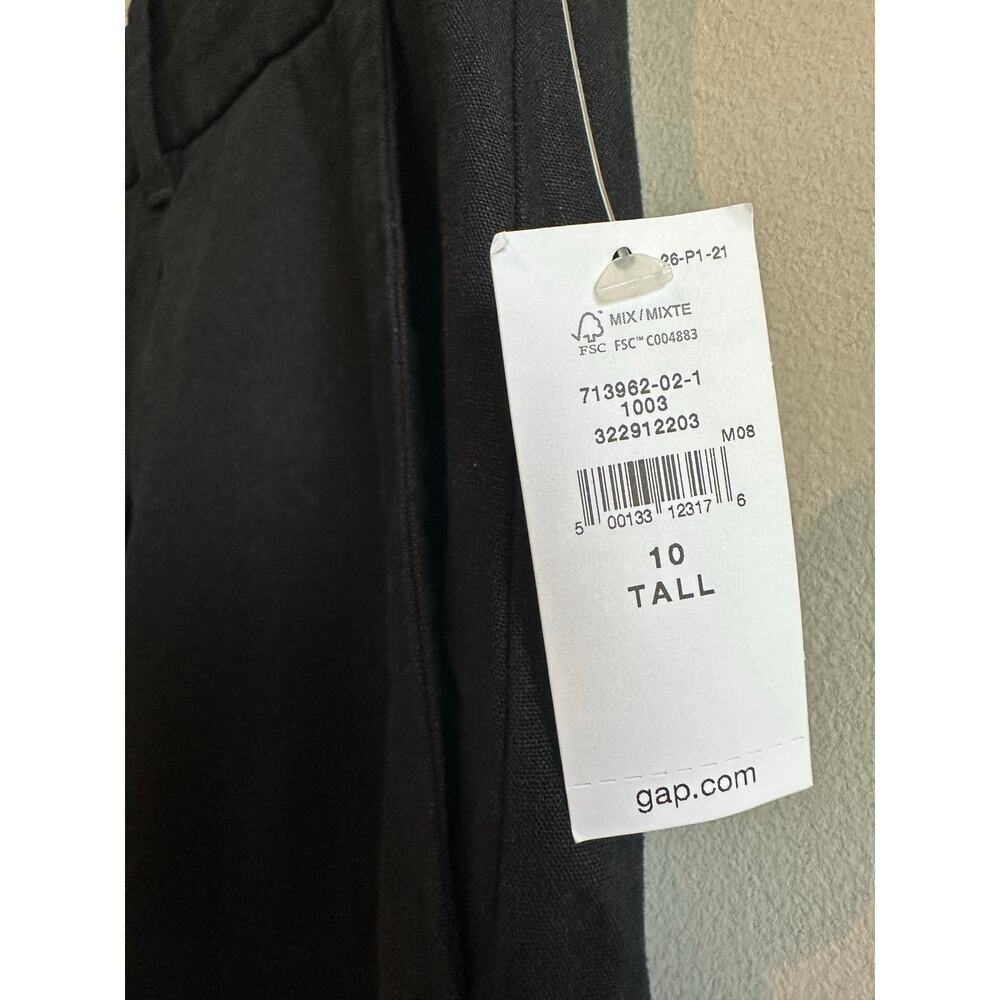 Gap 365 TALL Low Rise Linen Blend Trousers Pants Black 10 713962 NEW - Picture 5 of 12